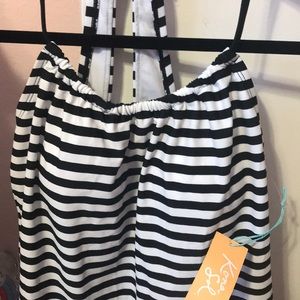 medium Kona Sol black + white stripe tanking top